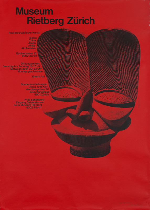 African sculpture with text; red, black