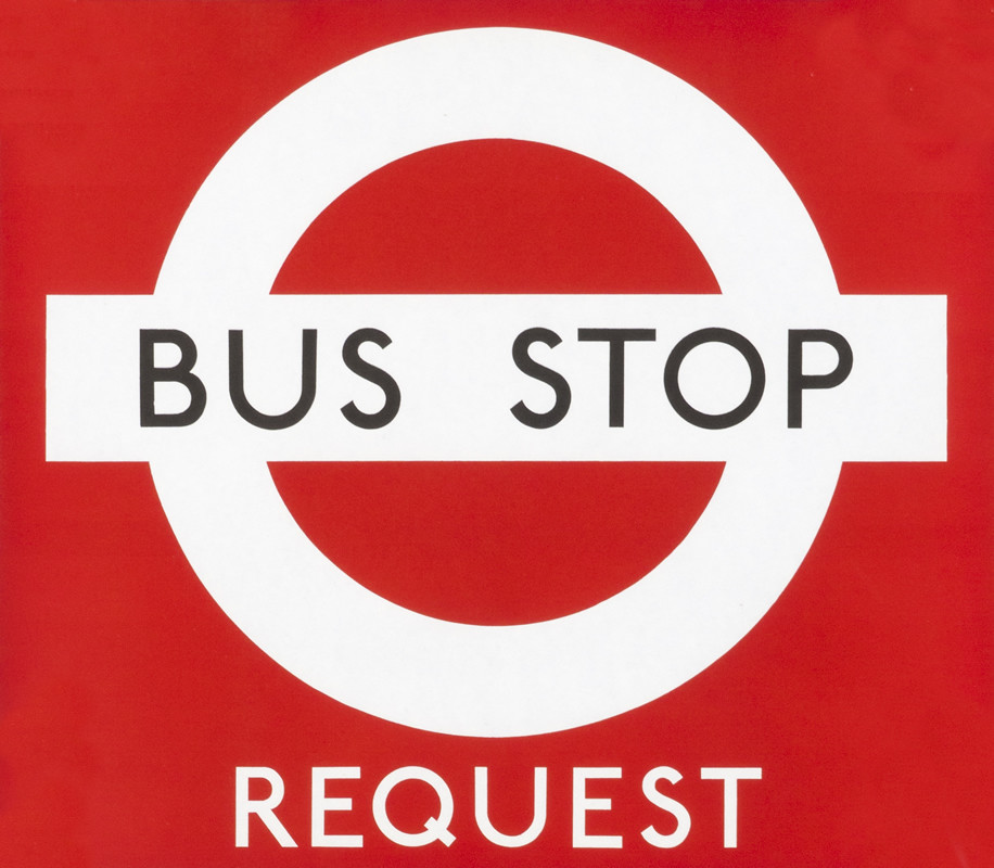 Words with London Underground sign; red,white, black