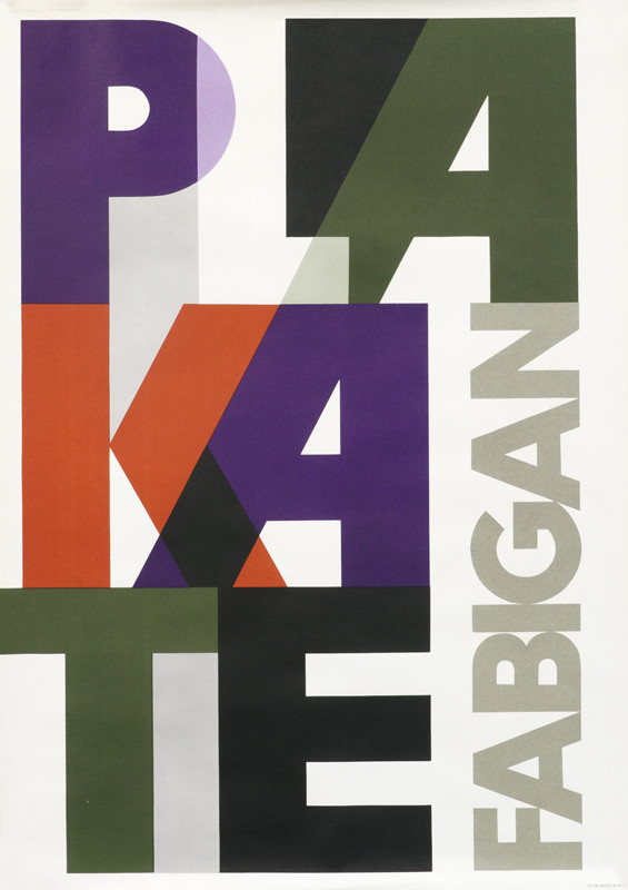 Letters of title stacked in a grid-like pattern; purple, red, green, gray, black, white