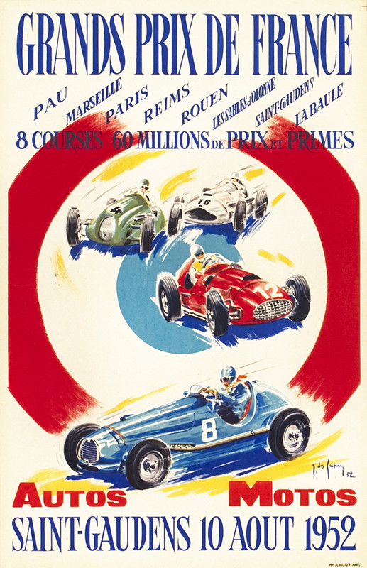 Formula 1 cars speed down track
