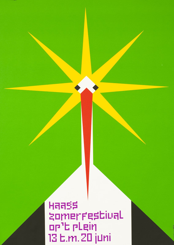 Abstract bird; green, yellow, orange, white