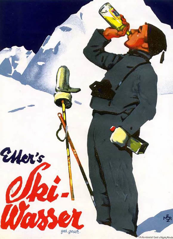 Skier downs some Etter's Ski-water