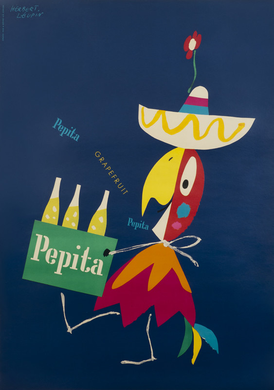 PARROT WEARING SOMBRERO; BLUE, YELLOW, WHITE, GREEN