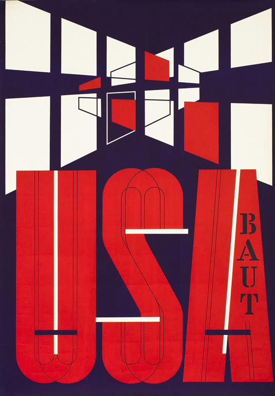 USA with window-like design in back; red, blue, white