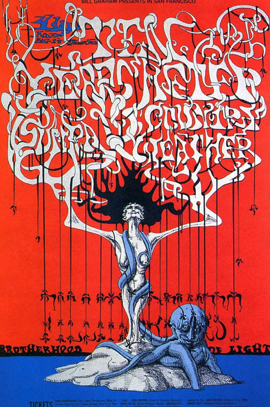 No. 145, creatures, arms growing into trees, Country Weather, Sun Ra; blue, red, gray