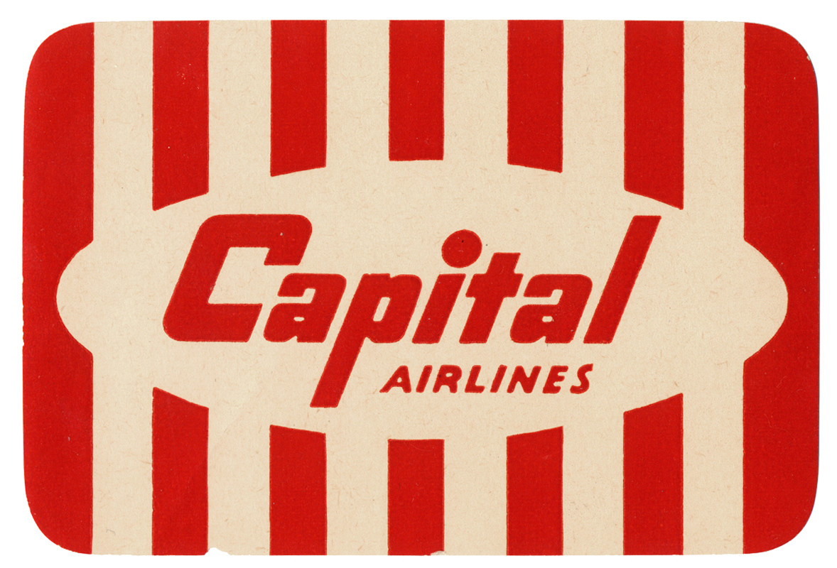 Text with pinstripes; red, white
