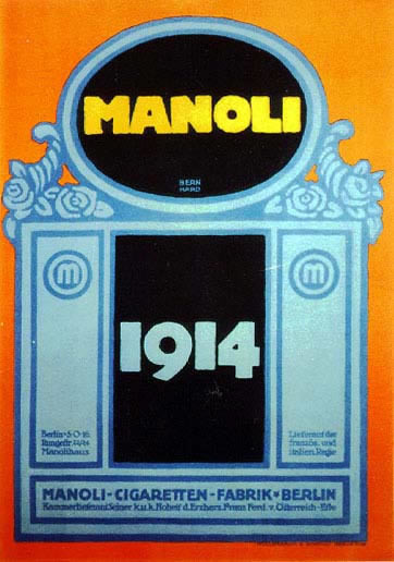 GOLD MANOLI TITLE AT TOP W/DATE CENTERED; Orange, blue, Black