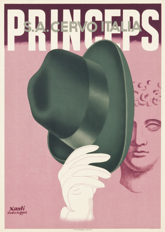 Statue tips hat; PINK, GREEN, WHITE
