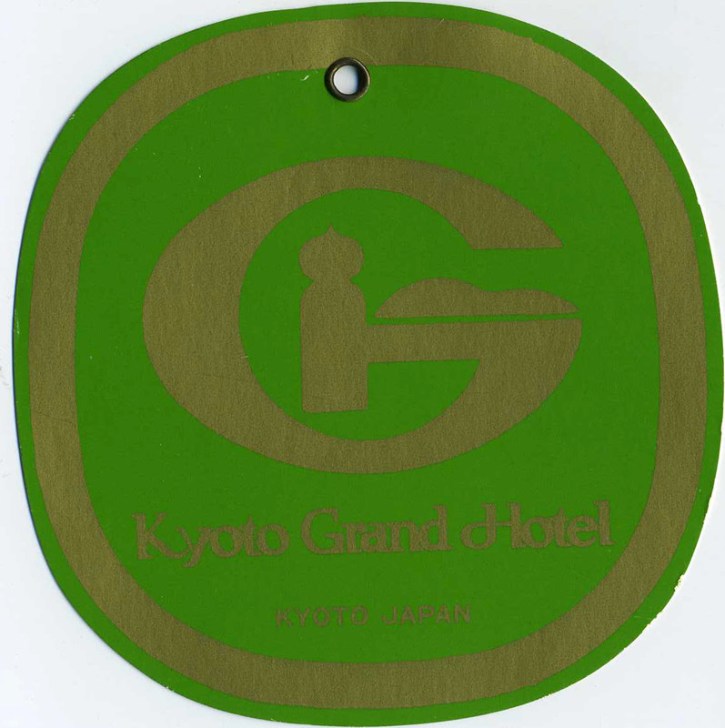 Emblem of hotel; green, gold