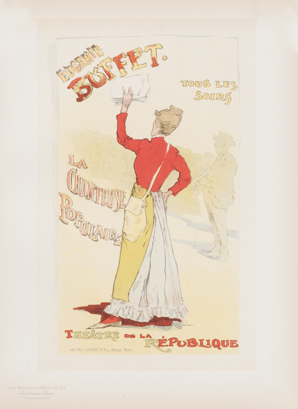 Woman waves leaflets in street