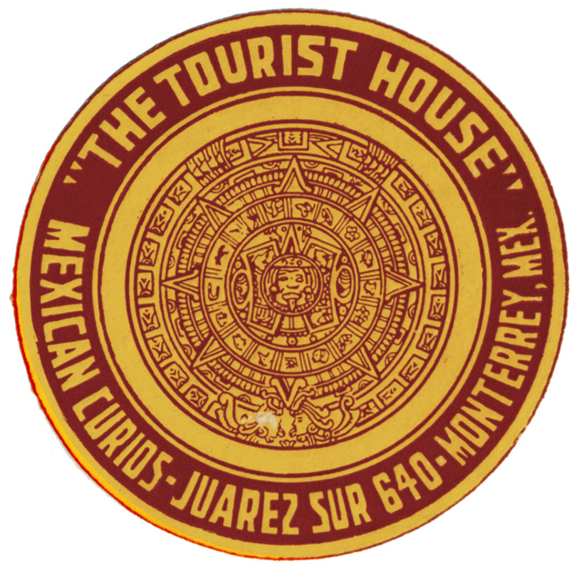 Mayan calendar surrounded by text; red, yellow