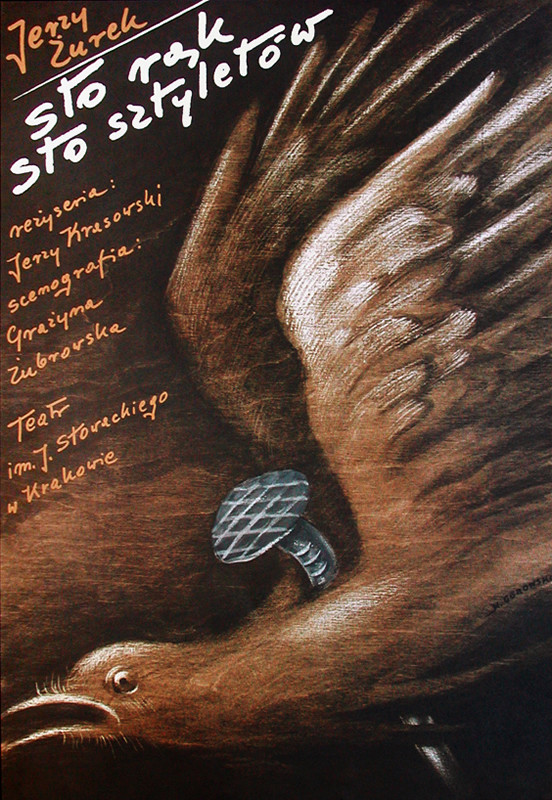 Bird with nail pierced through it; brown