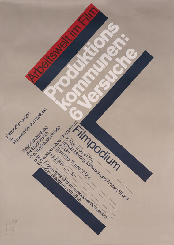 Typographic - gray, blue, red, white