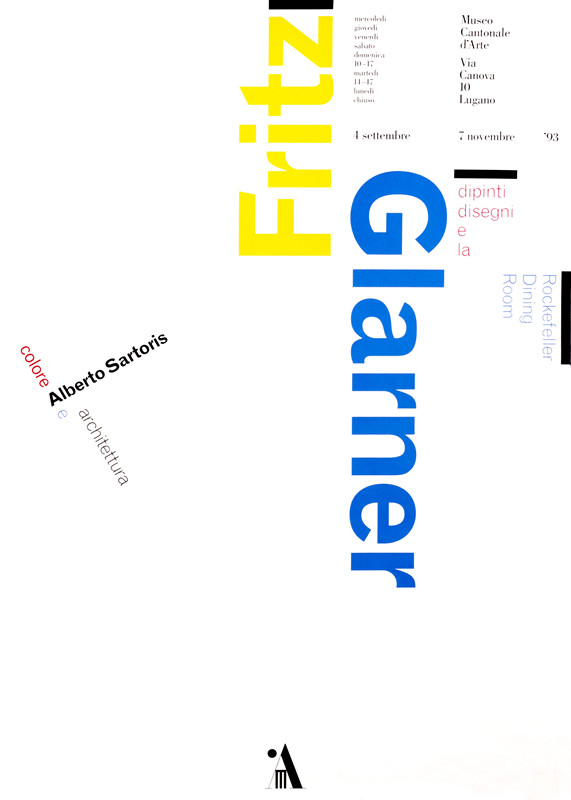 Descriptive text in various directions; white, blue, yellow, black