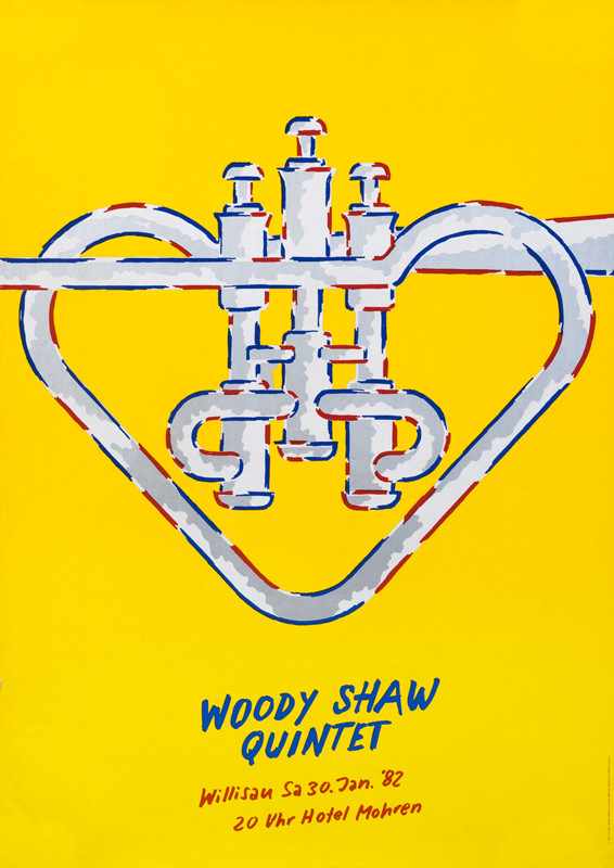 HEART SHAPED TRUMPET; SILVER, RED, BLUE, YELLOW
