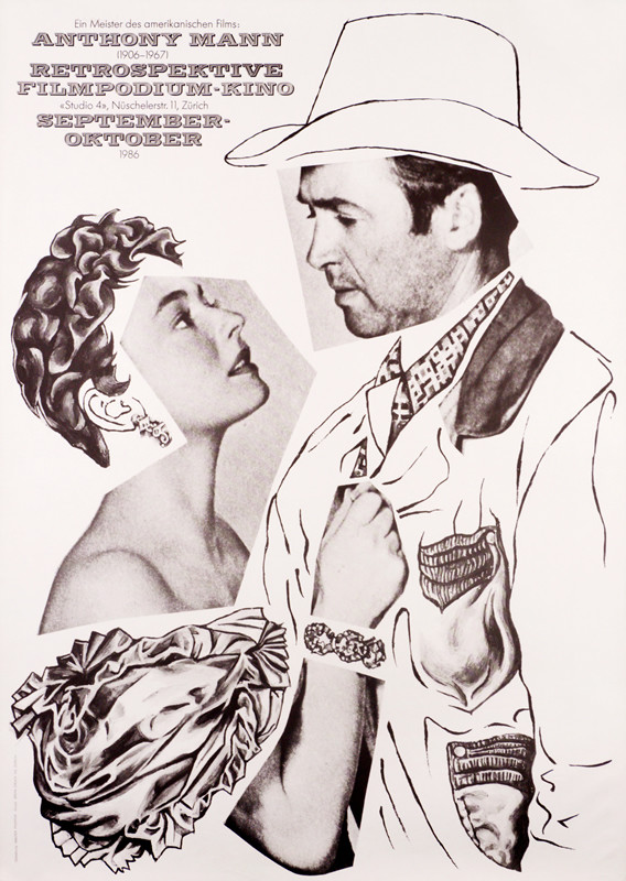 James Stewart as a Cowboy and Janet Leigh as his girl; BLACK, WHITE