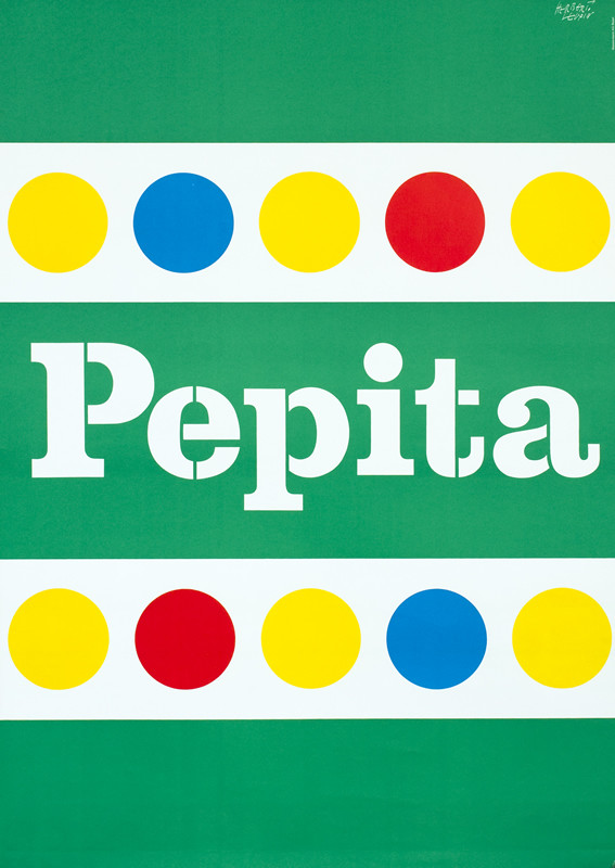 Lettering with circles; green, yellow, orange, blue