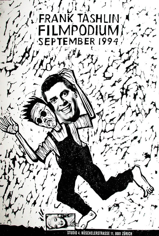 WOODBLOCK-style W/ FACE OF JERRY LEWIS & Marilyn Monroe; black and white