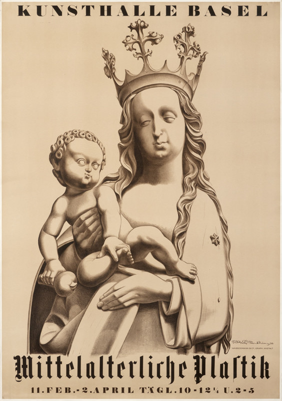 Madonna and child; Black, gray and white