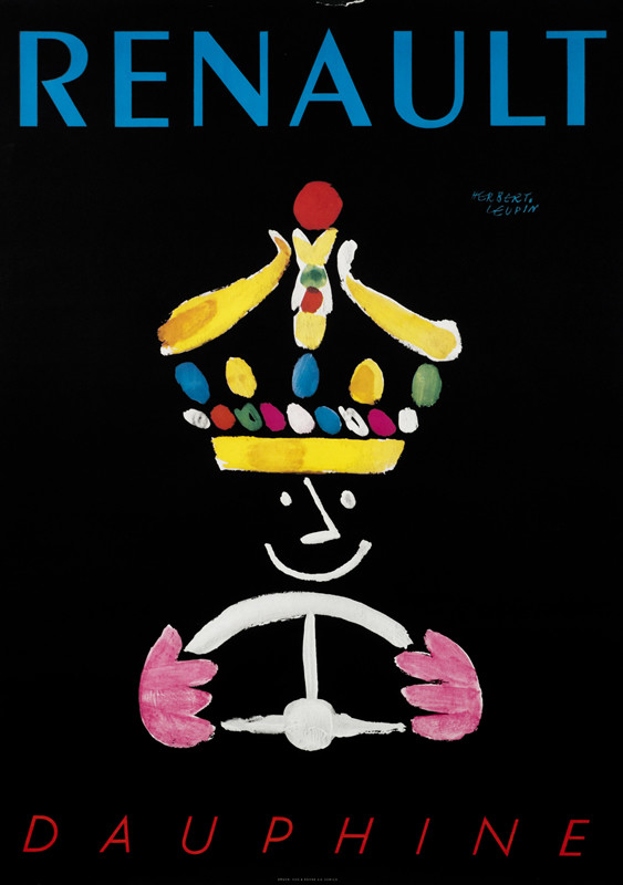 King at steering wheel; black, pink, red, blue, yellow