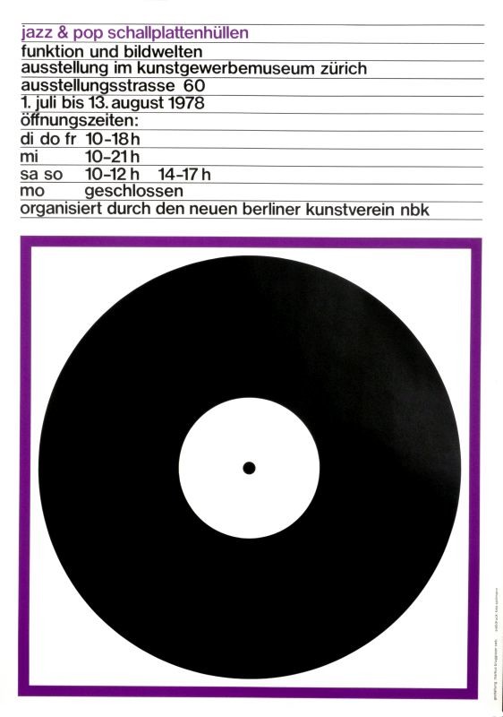Abstract jazz vinyl record; purple, black, white