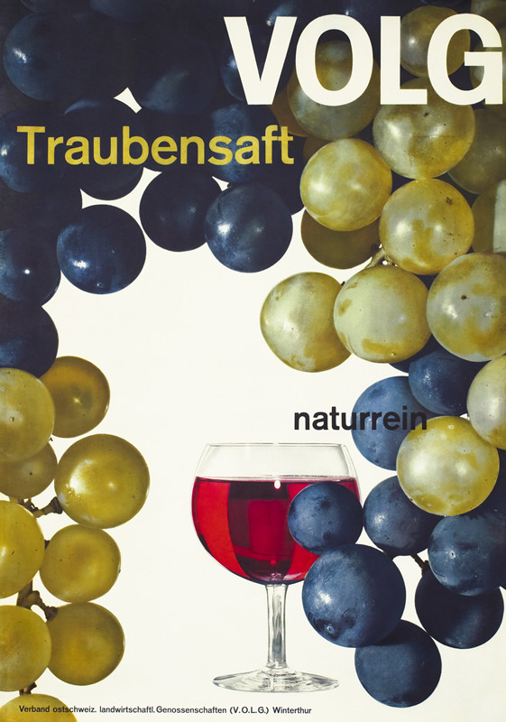 Grapes and glass of grape juice; purple, green