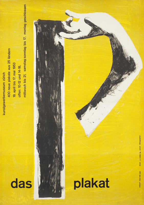 Letter P with arm; yellow