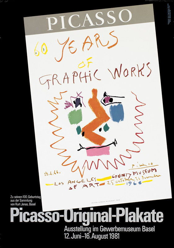 Mourlot print of Picasso 60 years of Graphic Works, LA County Museum