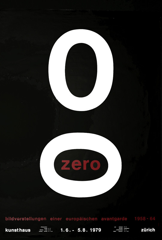 white zeros on black; black, white, red