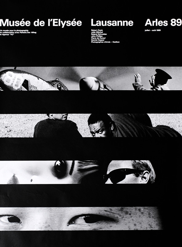 Four strips of photographs, airplane, faces; black and white