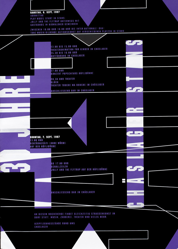 Abstract lettering; black, silver, purple
