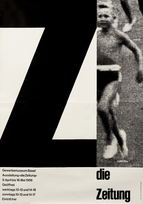Boy running next to Z; black, white