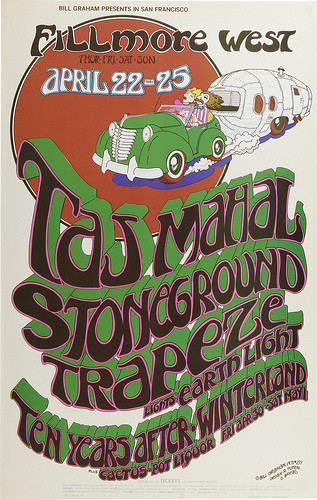 No. 277, Taj Mahal, Stoneground, Trapeze, Ten Years After, Cactus, Potliquor; pink, green, red