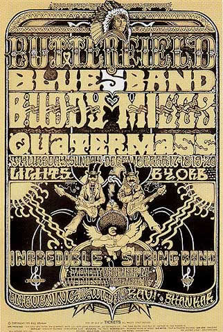 No. 261, The Paul Butterfield Blues Band, Buddy Miles, Quatermass, The Incredible String Band, Ravi Shankar; yellow, brown