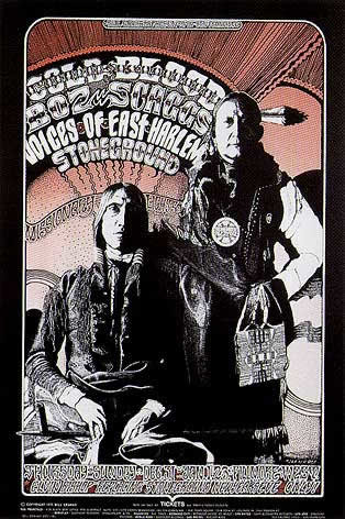 No. 264, Cold Blood, Boz Scaggs, The Voices of East Harlem, Stoneground, Elvin Bishop, Missionary Lights, illustration of Native Americans; black, red, white