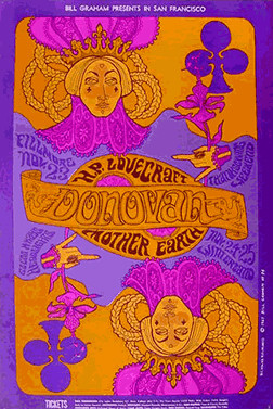 No. 94, poster designed similar to a playing card; H.P. Lovecraft, Mother Earth; purple, orange