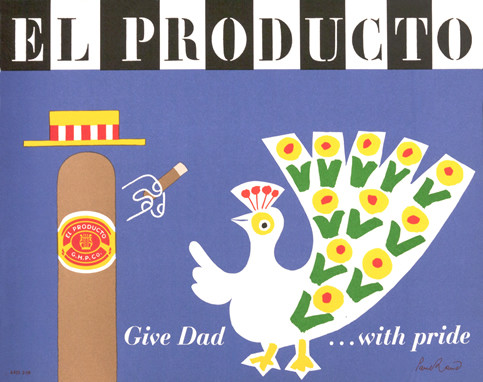 Peacock points to cigar man in a boater hat; blue, green, brown, yellow, black, white