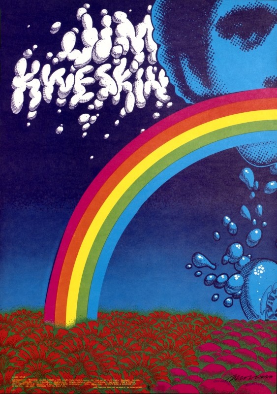No. 95, Artist Rick Griffin, rainbow, band's name in cloud writing, image of man's face; The Sons of Camplin; pink, orange, red, green, blue