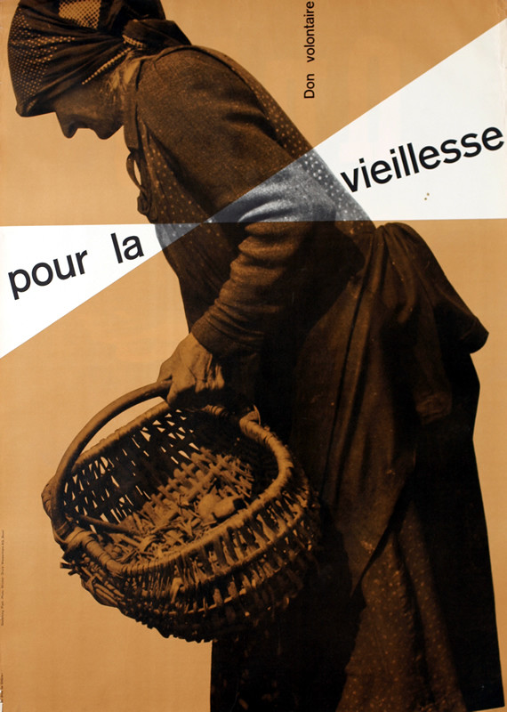 Old woman with empty basket; orange