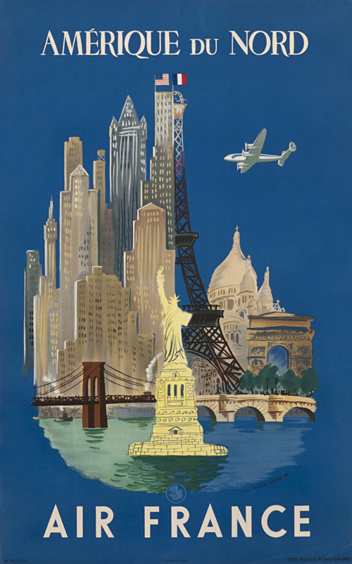 Eiffel Tower, Sacre Couer, Arc de Triomphe, Brooklyn Bridge, Statue of Liberty, skyscrapers 