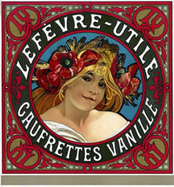 Label for cookies with woman, poppies in hair
