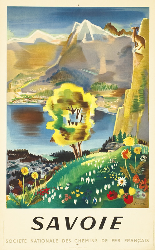 Countryside with wildflowers; red, blue, green