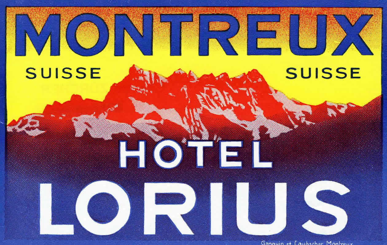 View of Simplon Pass; blue, red, yellow