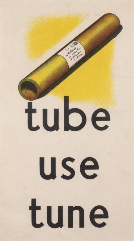 shipping tube with label; yellow, black