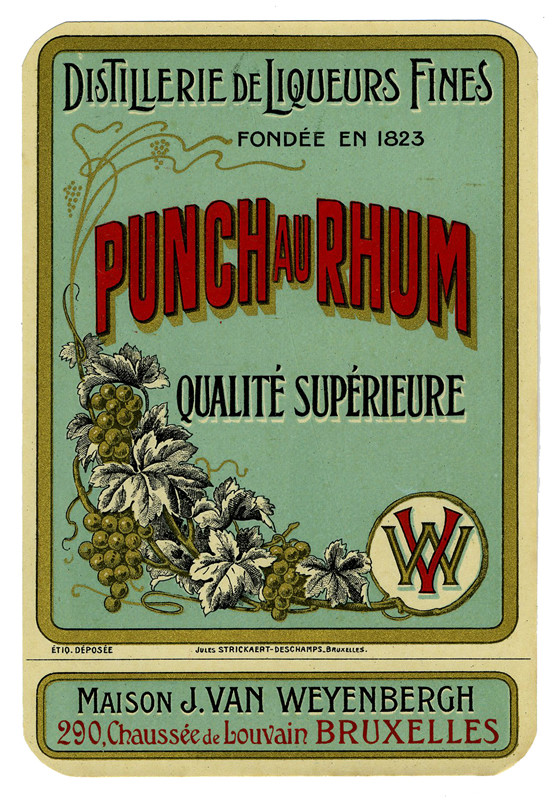 Grapes and vine; red, blue, gold