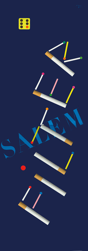 Large banner, the word filter made from matchsticks; blue, white, yellow