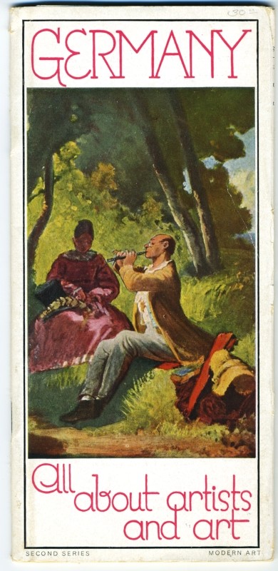 "A Solo" by Carl Spitzweg depicted; green, red, pink