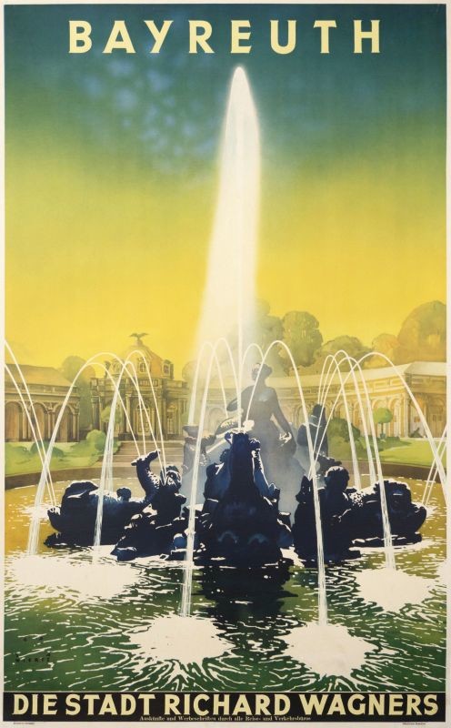 FOUNTAIN; blue, green, yellow