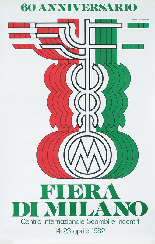 DESIGN W/ "M" IN CIRCLE; GREEN, RED, WHITE, BLACK
